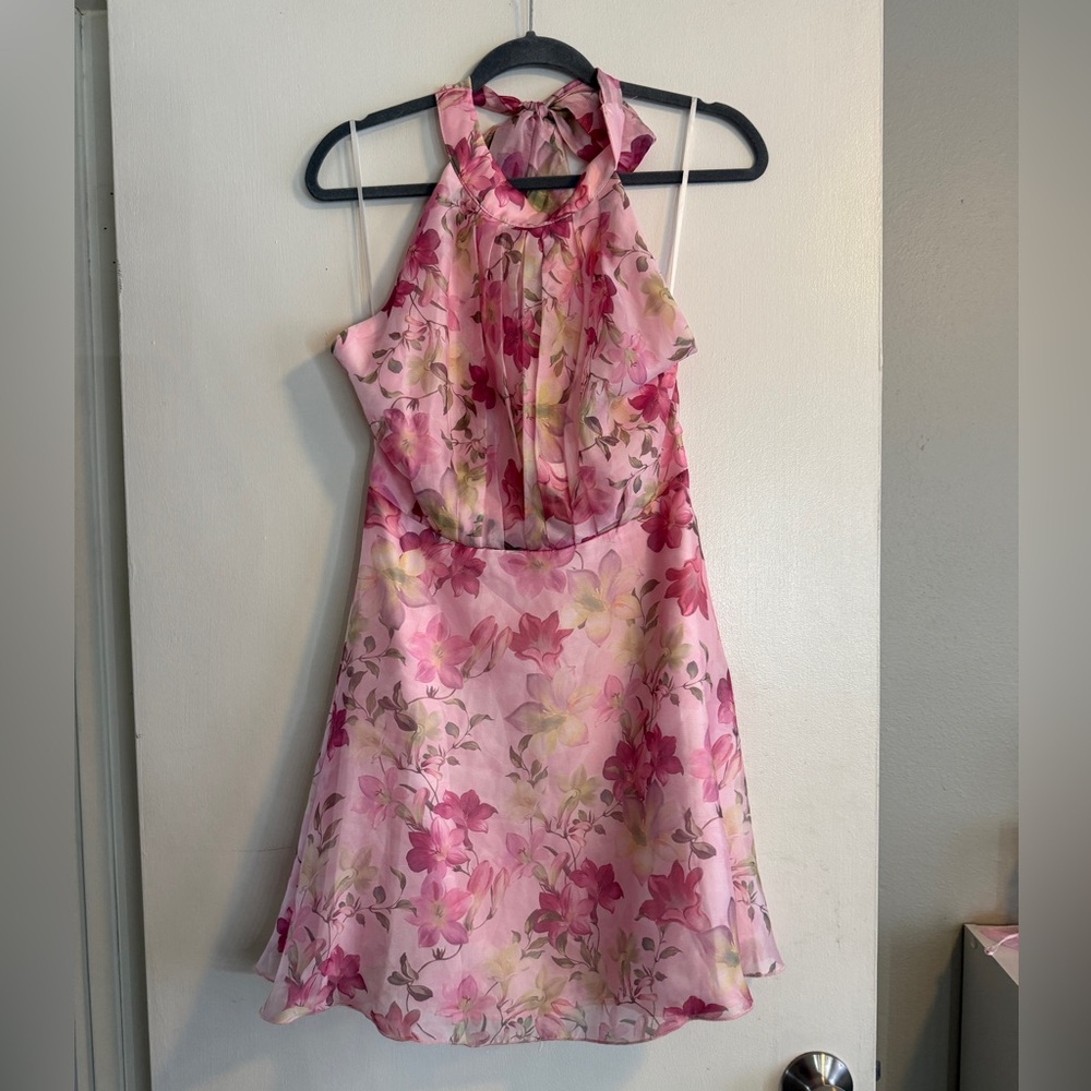 Petal & Pup Gardenia Floral Halter Dress - Picture 2 of 4